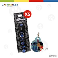 Collar Stitch Negro x-Small + Placas Originales Disney #8 Stitch Y Lilo (3 cm)